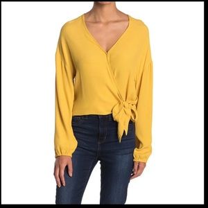 Madewell Raelynn Greek Gold Wrap Top XS